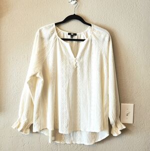 Frye White Long Sleeve Peasant Blouse